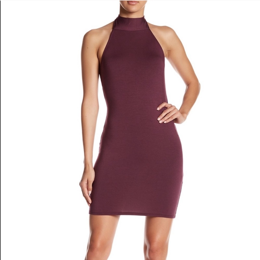 Rachel Pally Derek Halter Dress M Currant Purple Mini Bodycon Modal